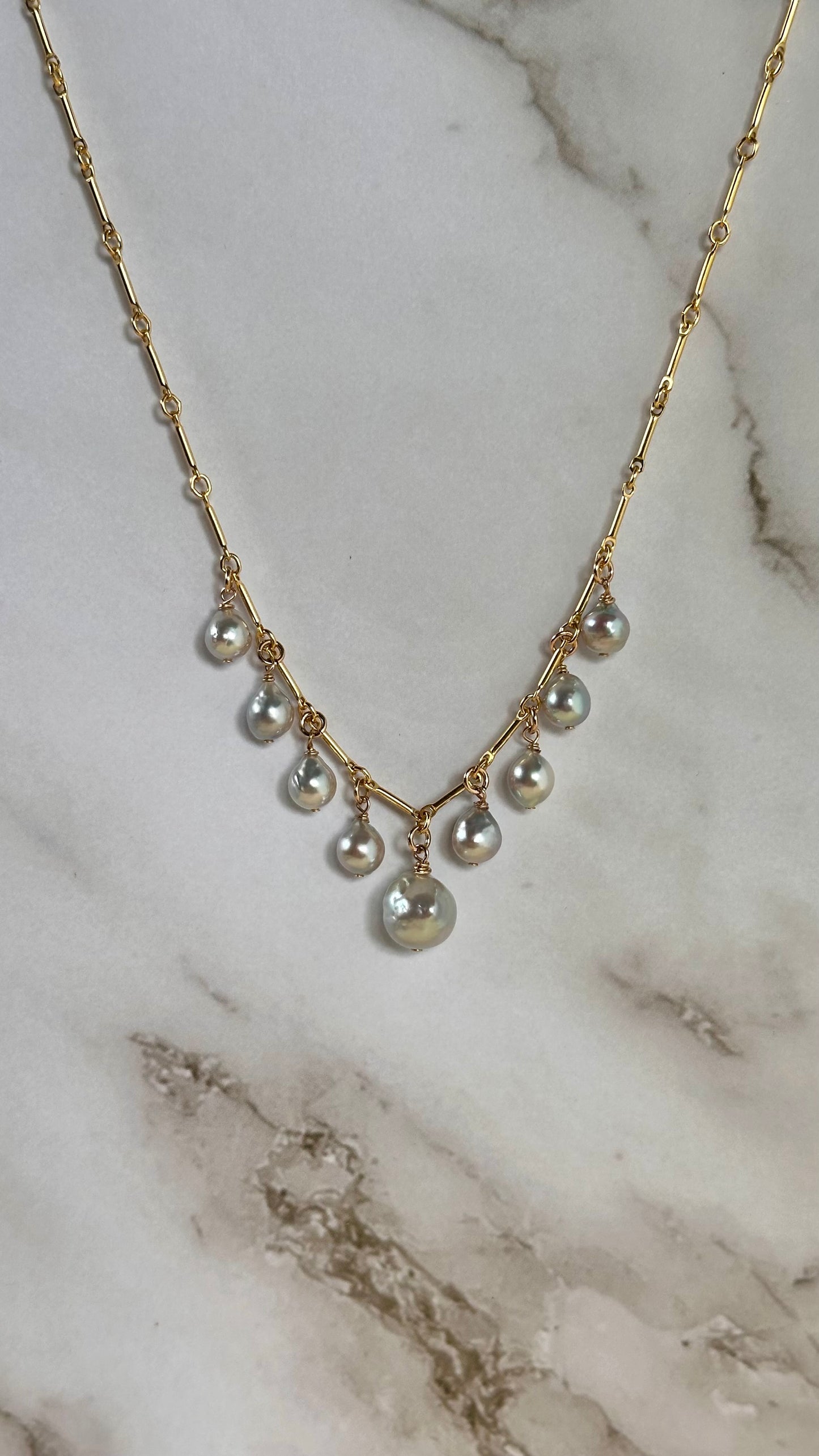 Blue Akoya Necklace
